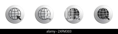 Gehe zu Web-Symbol. Globus-Symbol. Illustration des flachen Vektors Stock Vektor