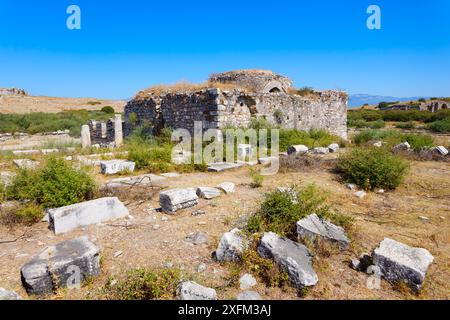 Archäologische Stätte von Miletus. Miletus war eine antike griechische Stadt und liegt heute in der Nähe der modernen Stadt Didim in der Türkei. Stockfoto