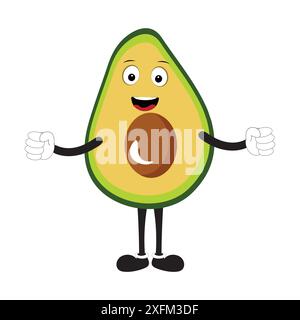 Cartoon Avocados Maskottchen Charaktere, handgezeichneter Kritzelstil Cartoon Figur Illustration Icon Design Avocado Cartoon Stock Vektor