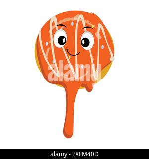 Donut Maskottchen, Vintage Cartoon gestylte Retro Vektor Illustration, Donut Maskottchen, Vintage Cartoon gestylte Retro Vektor Illustration Stock Vektor