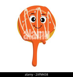 Donut Maskottchen, Vintage Cartoon gestylte Retro Vektor Illustration, Donut Maskottchen, Vintage Cartoon gestylte Retro Vektor Illustration Stock Vektor