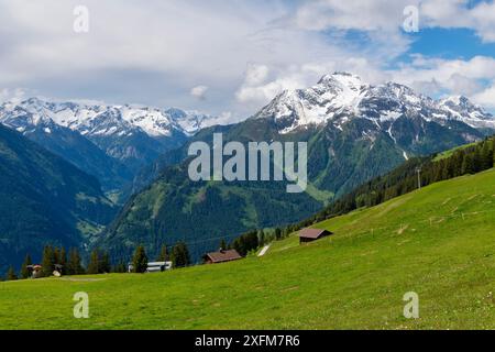 Blick auf den Berg Ahorn vom Penken in Mayrhofen in Österreich, Europa Stockfoto