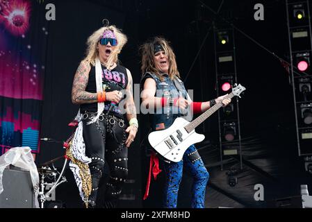 08.06.2024 Norje, Schweden: Band Steel Panther tritt beim Sweden Rock Festival auf. (Foto: Lennart Håård | HaardRockPhotography) Stockfoto