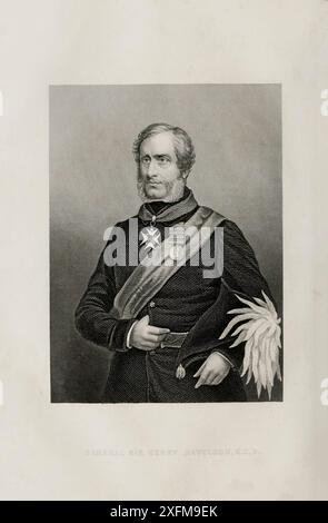 Britisches Empire. Revolte von 1857. General Sir Henry Havelock, K.C.B. Generalmajor Sir Henry Havelock KCB (1795–1857) war ein britischer General, der besonders mit Indien und seiner Rückeroberung Cawnpores während der Indischen Rebellion von 1857 in Verbindung gebracht wurde. Stockfoto