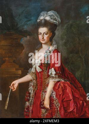 Porträt der Erzherzogin Maria Christina von Österreich (1742–1798), Herzogin von Teschen. Museum: PRIVATE SAMMLUNG. Autor: GEORG WEIKERT. Stockfoto