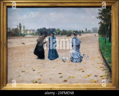 Giuseppe de Nittis (1846–1884), Avenue du bois de Boulogne, 1874, Ausstellung im Museum, Paris 1874 Erfindung des Impressionismus, Musée d'Orsay, Paris, Frankreich. Stockfoto