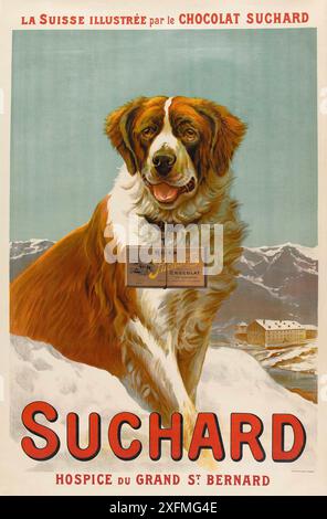 Suchard. Hospiz du Grand St. Bernard. Museum: PRIVATE SAMMLUNG. Autor: Joseph Marie Husson. Stockfoto