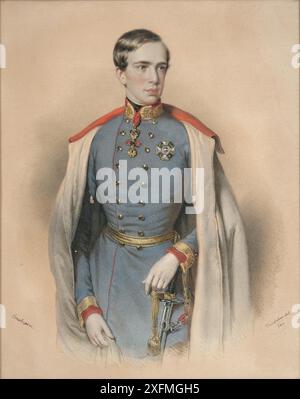 Porträt Kaiser Franz Joseph I. von Österreich (1830-1916). Museum: PRIVATE SAMMLUNG. Autor: JOSEF KRIEHUBER. Stockfoto