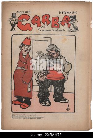 Portada de la revista literaria Garba, editada en Barcelona, febrero de 1906. Autor: Gaietà Cornet Palau. Stockfoto