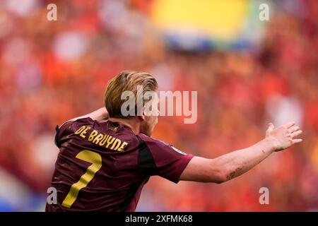 Düsseldorf, Deutschland. Juli 2024. Belgiens Kevin de Bruyne während des Fußball-Europameisterspiels 2024 zwischen Frankreich und Belgien in der Esprit Arena - Achtelfinale in Düsseldorf, Deutschland - Montag, 1. Juli 2024. Sport - Fußball . (Foto: Fabio Ferrari/LaPresse) Credit: LaPresse/Alamy Live News Stockfoto