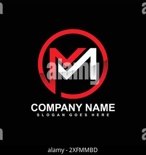 Letter-MM-Logo. MM Logo Design Vektor Illustration Stock Vektor