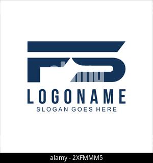FS Letter Logo Design Template Elemente. Modernes abstraktes Logo mit digitalem Buchstaben Stock Vektor