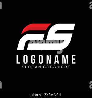 FS Letter Logo Design Template Elemente. Modernes abstraktes Logo mit digitalem Buchstaben Stock Vektor