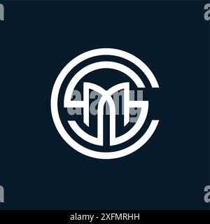 CSM-Letter-Logo auf schwarzem Hintergrund. CSM Creative Initials Letter Logo Konzept Stock Vektor
