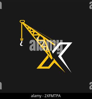 Anfangsbuchstabe X Kranlogo Stock Vektor
