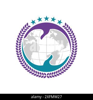 World Hands Vektor-Logo-Design Stock Vektor