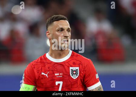 Leipzig, Deutschland. Juli 2024. Marko Arnautovic aus Österreich war beim UEFA EURO 2024 Spiel zwischen Österreich und Turkiye in der Red Bull Arena zu sehen. Endpunktzahl: Österreich 1: 2 Turkiye. (Foto: Grzegorz Wajda/SOPA Images/SIPA USA) Credit: SIPA USA/Alamy Live News Stockfoto