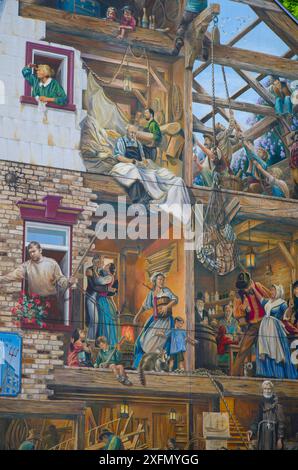 Kanada, Québec City, Fresque du Petit-Champlain, Wandgemälde, Stockfoto