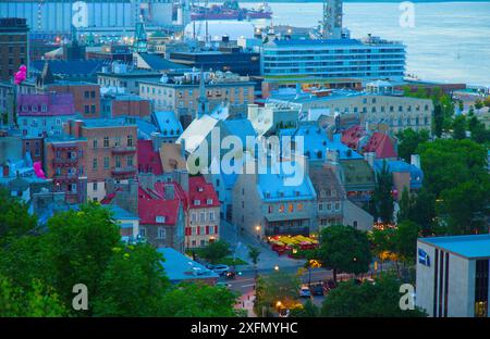 Kanada, Québec City, Unterstadt, erhöhte Aussicht, Stockfoto