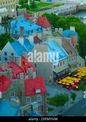 Kanada, Québec City, Unterstadt, erhöhte Aussicht, Stockfoto