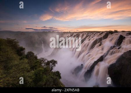 Ruacana Falls at Sunset, Kunene River, Nord-Namibia, März 2016. Stockfoto