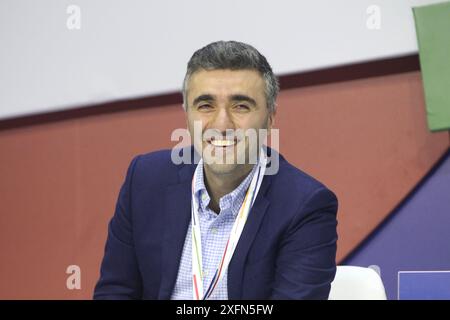 Sankt Petersburg, Russland. Juli 2024. VAE Hovasapyan, CEO von Ozon. FinTech, während der Sitzung Entwicklung der Zahlungsinfrastruktur: Eine neue Strategie des Finanzkongresses der Bank von Russland in Sankt Petersburg, Russland. Quelle: SOPA Images Limited/Alamy Live News Stockfoto
