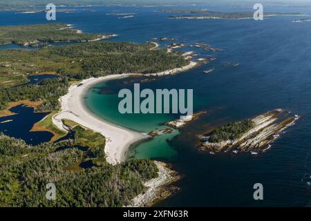 Luftaufnahme der Ostküste von Nova Scotia, Kanada, September. Stockfoto