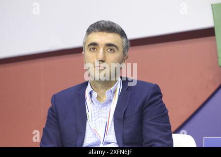 Sankt Petersburg, Russland. Juli 2024. VAE Hovasapyan, CEO von Ozon. FinTech, während der Sitzung Entwicklung der Zahlungsinfrastruktur: Eine neue Strategie des Finanzkongresses der Bank von Russland in Sankt Petersburg, Russland. (Foto: Maksim Konstantinov/SOPA Images/SIPA USA) Credit: SIPA USA/Alamy Live News Stockfoto