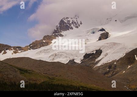 Athabasca Glacier, Athabasca Glacier Provincial Park, British Columbia, Kanada, Juli 2010. Stockfoto