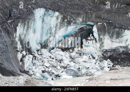 Athabasca Glacier, Athabasca Glacier Provincial Park, British Columbia, Kanada, Juli 2010. Stockfoto