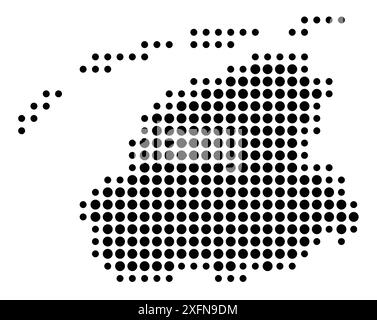 Symbolkarte der Provinz Friesland (Niederlande) mit einem Muster schwarzer Kreise Stock Vektor