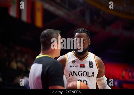 Bruno Fernando aus Angola wurde während des Spiels zwischen den Bahamas und Polen im Pabellon Fuente de San Luis gesehen. Endpunktzahl; Angola 70 : 74 Stockfoto