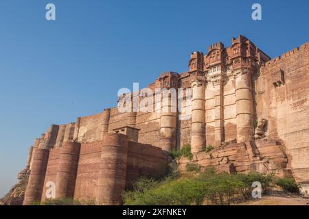 Mehrangarh Fort in Jodhpur, Rajasthan, Indien. März 2015 Stockfoto