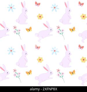 ostermuster mit Kaninchen Stock Vektor