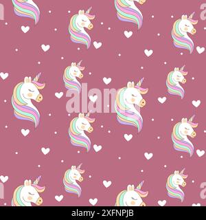 Nahtloses Vektor-Muster mit Einhorn Stock Vektor