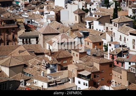 Einer der Springbrunnen der Generalife-Gärten im Alhambra-Komplex in Granada, Spanien Stockfoto