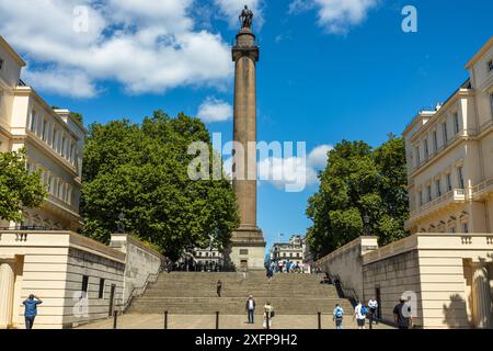 Die Statue des Duke of York, entworfen von Benjamin Wyatt und zu Ehren von Prinz Frederick, Duke of York, wurde 1834 enthüllt. St James's London England Großbritannien Stockfoto