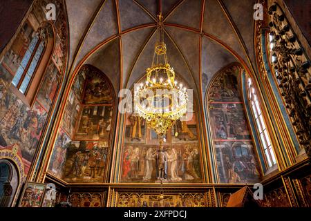 Prager Burg, gotische Metropolitan Kathedrale der Heiligen Veit, Wenzel und Adalbert, St. Wenzel Kapelle, Prag, Tschechische Republik Stockfoto