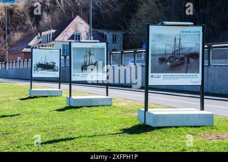 AC DAVIE Werft weist historische Schiffe im Quai Paquet Park in Levis, Quebec, Kanada Stockfoto