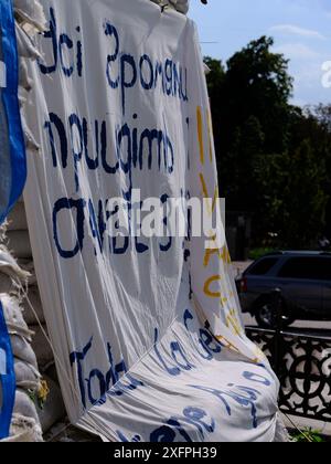 Manifestation um Hilfe in Kiew, Ukraine. Stockfoto