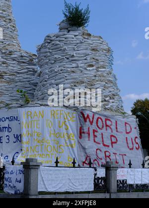 Manifestation um Hilfe in Kiew, Ukraine. Stockfoto