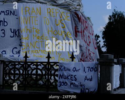 Manifestation um Hilfe in Kiew, Ukraine. Stockfoto