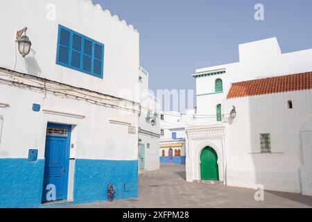 Ibn Khaldun Square, Asilah, marokko Stockfoto