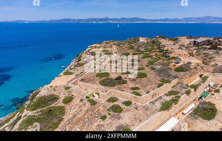 Cap Enderrocat, llucmajor, Schutzgebiet, Xarxa Natura 2000 Cap Enderrocat-Cap Blanc, Mallorca, Spanien Stockfoto