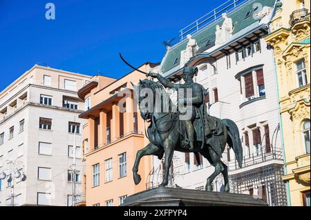 Platz Ban Jelacic, Zagreb, Kroatien. Stockfoto