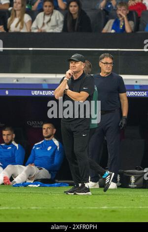 Frankfurt, Deutschland. Juli 2024. Trainer Matjaz Kek aus Slowenien war beim Achtelfinale der UEFA Euro 2024 zwischen Portugal und Slowenien im Deutsche Bank Park in Frankfurt zu sehen. Stockfoto