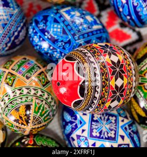 Europa, Rumänien. Bukowina, Moldovita, für bemalte Eier dekorativ zu Ostern bekannt. Stockfoto