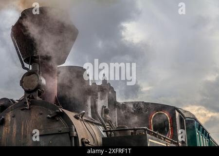 Europa, Rumänien. Moldovita, alte Dampflok. Stockfoto