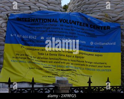 Manifestation um Hilfe in Kiew, Ukraine. Stockfoto