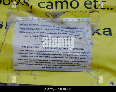 Manifestation um Hilfe in Kiew, Ukraine. Stockfoto